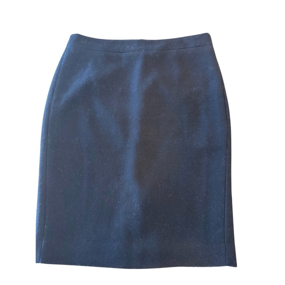 J.Crew Navy Teal Wool Blend Pencil Skirt Size 4 Professional Career Wear